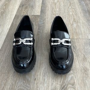 Zara patent leather loafers